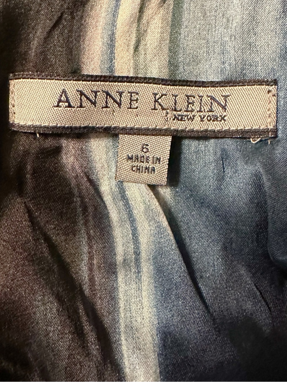 Anne Klein Blue and Green Silk Blouse Size 6 - Picture 3 of 4